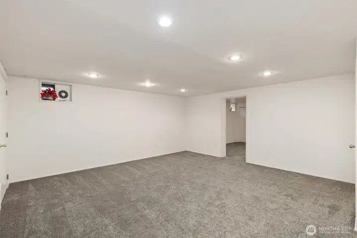 Lower level great room.