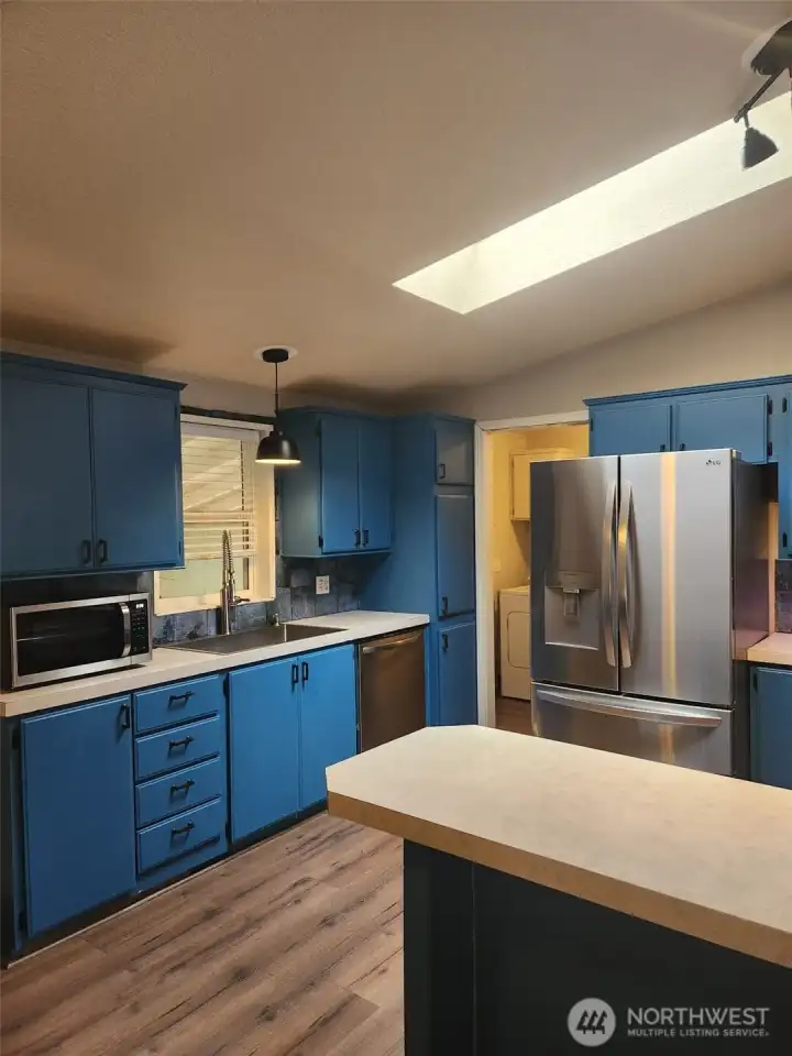 Kitchen with skylight