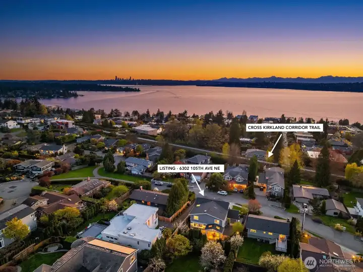Located on a cul-de-sac and steps from the Kirkland Corridor trail, this home is walking distance to DT Kirkland, the Metropolitan Market and to the elementary school.