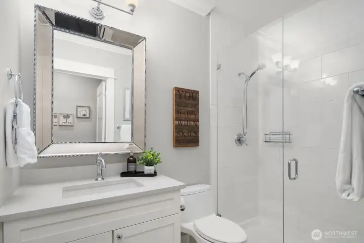 Three-quarter bath on the main floor.