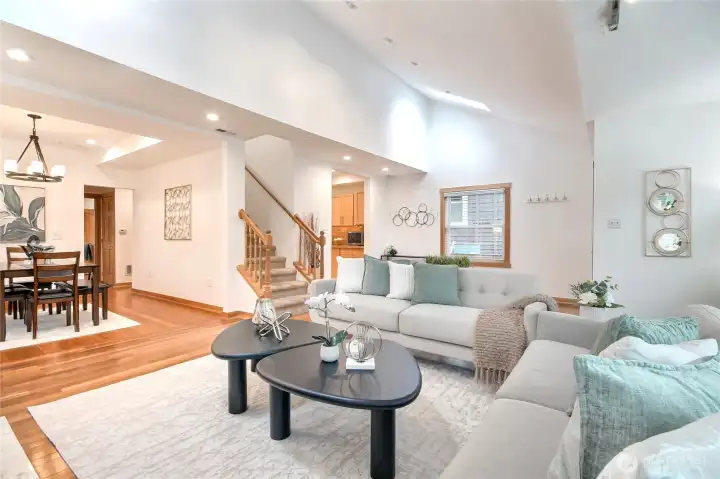 Flooded with natural light in spacious and open living room