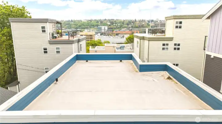 Roof top deck ready! Buyer can add access stairs and a railing and will have this iconic view!