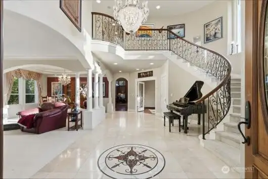 Spectacular entry with spiral staircase