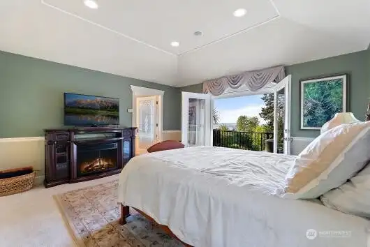 Master bedroom with gas fireplace