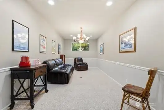Lower-level entertainment room