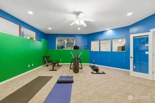 Lower-level work out room