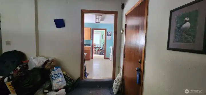 Looking from second living space back towards kitchen.