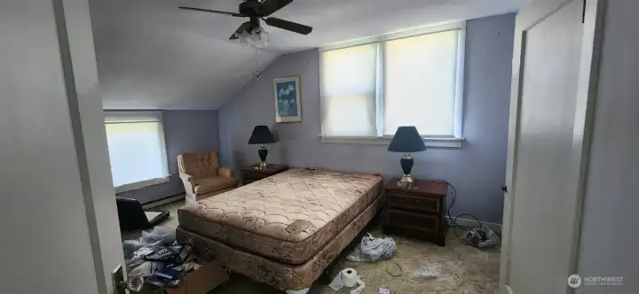Primary bedroom is very large with walk in closet - all ceilings are nice & high.