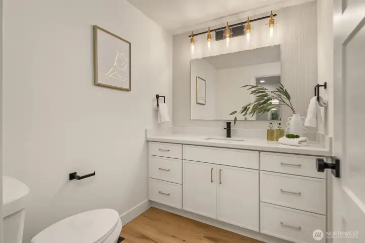 Brand new Powder room on main floor next to office