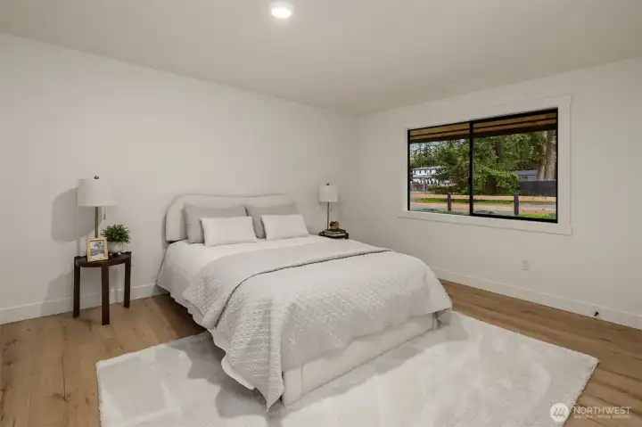Bedroom 3 on the main floor.  Spacious with 2 closets!