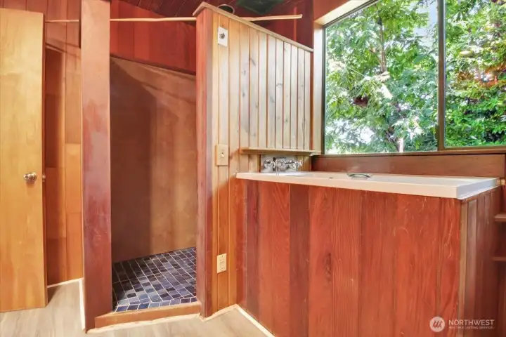 Bathroom with full shower