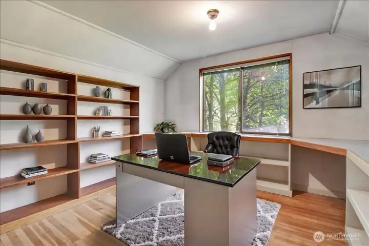 Virtually staged upstairs Office