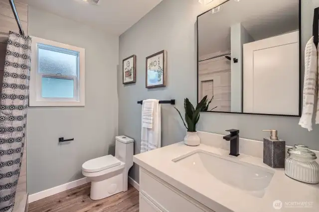 Upper .75 beautifully tiled shower
