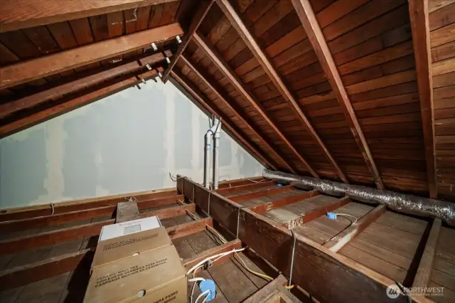 Storage above the garage.