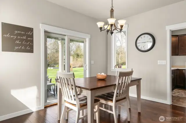 Dining area that leads out to the patio