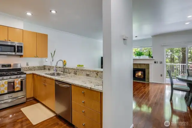 Easy entertaining from this beautifully remodeled kitchen.
