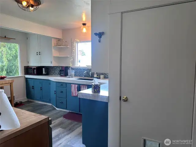Walking into the kitchen!
