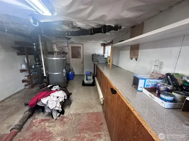 Laundry and storage area.