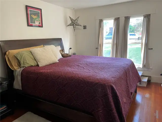 Peaceful view out the front bedroom