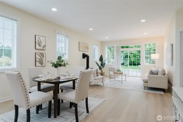 Enjoy the seamless flow of this open-concept layout, where the dining area and living room connect to the kitchen with ease. A bright and welcoming space that balances everyday comfort with effortless style.