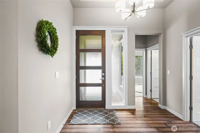 Entryway from the inside leading to the first guest bedroom
