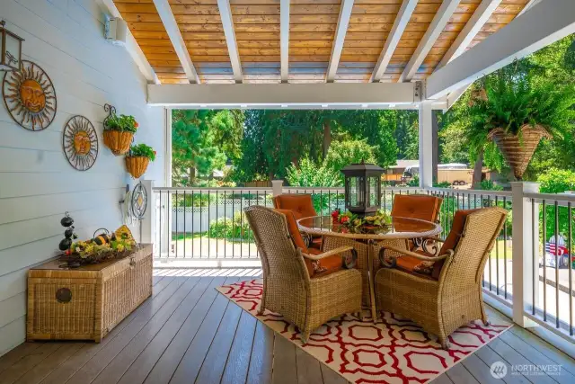Plenty of room on this 4 season covered deck to hang out.