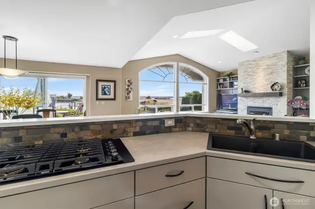 Never miss a conversation while you are cooking with this open concept floor plan.