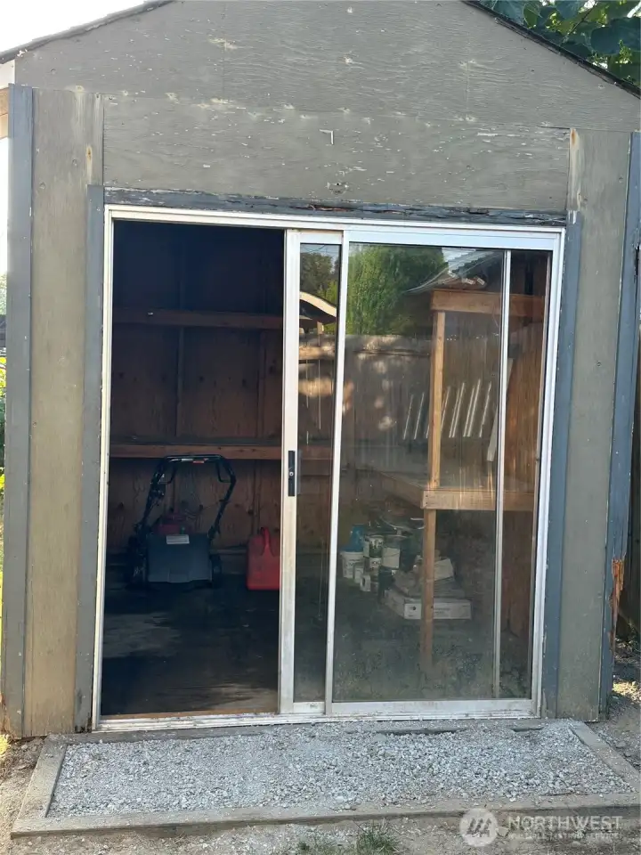 Storage shed with power.