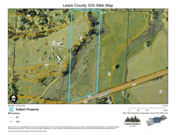 Topography. Approximate boundary lines in blue.