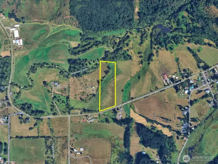 Overhead view with approximate boundaries in yellow.