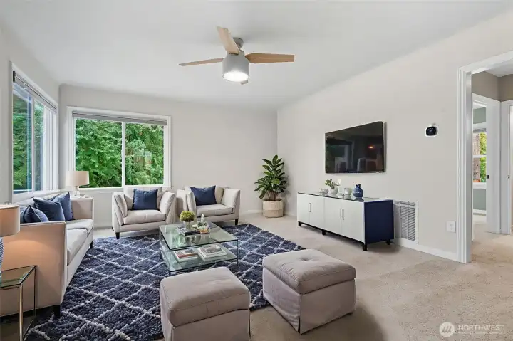 Virtually staged living room