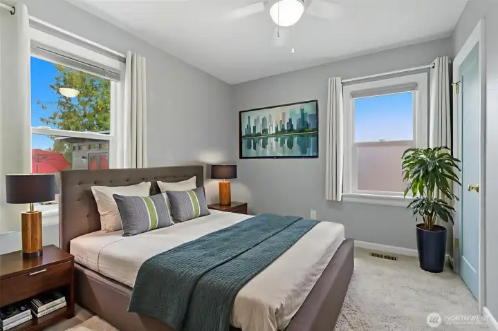 Virtually staged second bedroom