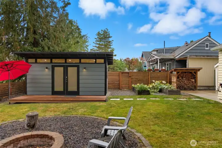 Fully fenced and private this backyard offers everyday beauty and low-maintenance appeal