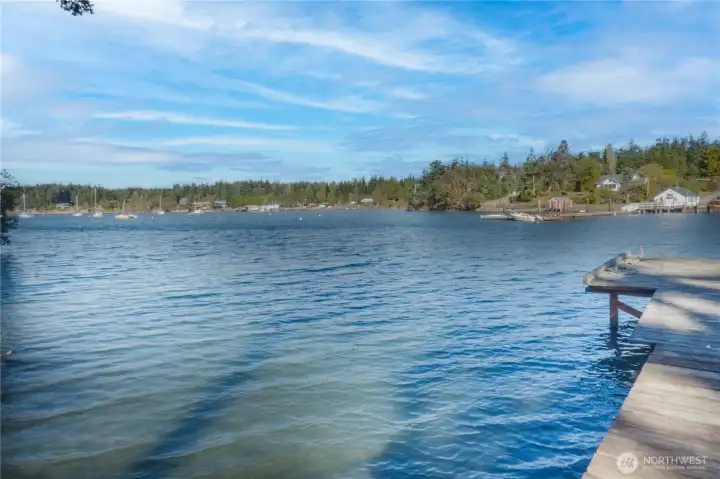 Standing on the dock looking north into Mystery Bay.