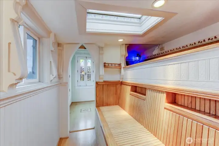 Access to the old bell tower with a nautical theme