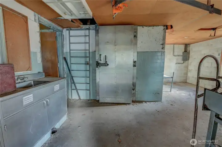 interior of old butcher shop building