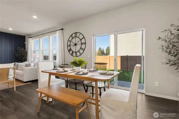 great room is spaciousPhoto not of actual home. This is another home in the community of the same plan and style.