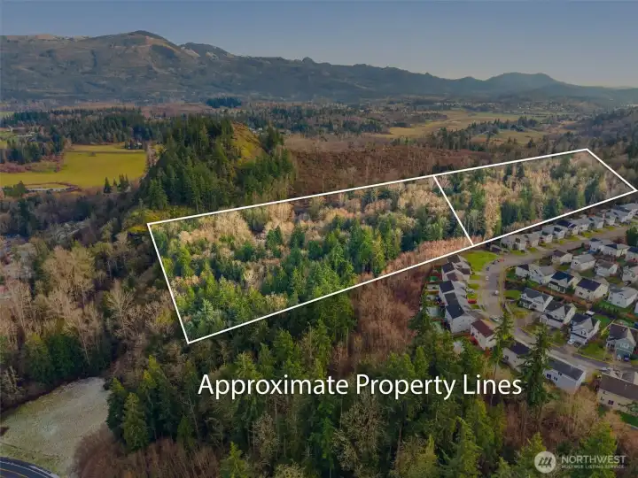 Approximate property lines for both parcels
