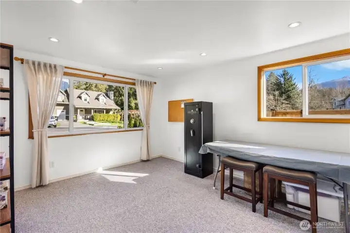 The garage was converted by a previous owner and was used as a rec room and hobby room for the current owners. This room is expansive!