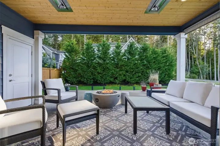 The outdoor covered patio provides a perfect space for relaxing or entertaining, rain or shine. With ample room for seating and dining, it extends your living area while enjoying fresh air and scenic mountain views.