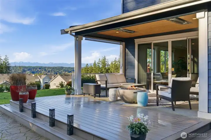 Extra space with the expansion of the patio with a Trek deck and stone pathways beyond.  What a perfect spot to relax and enjoy the view.