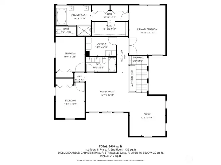 Upper level floor plan