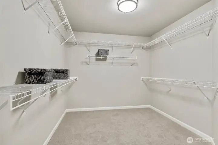 Oversized primary walk-in closet