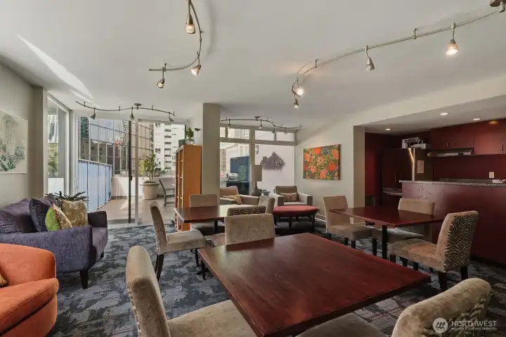 The owner's lounge is a great spot to relax and mingle with neighbors.