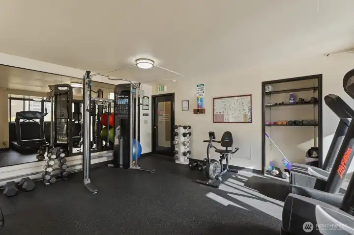 No need for a gym membership when you have an awesome fitness center right at home.