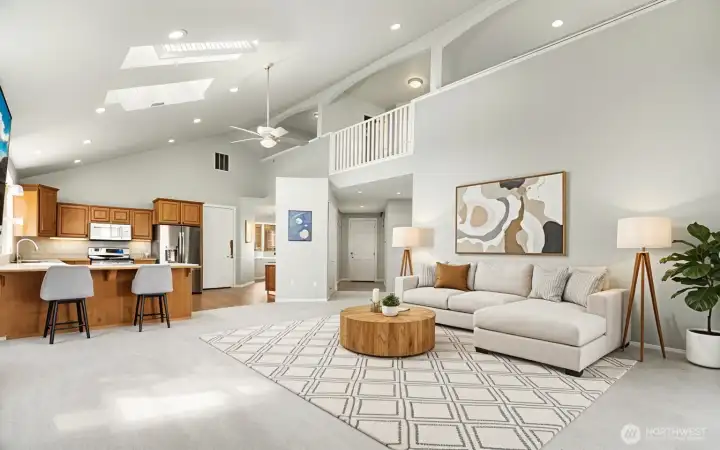 Virtually Staged Living/Family Room