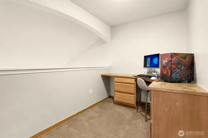 Office Upstairs with Built-In Desk - Ideal for Working from Home