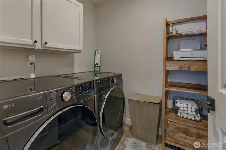 Convenient upstairs laundry