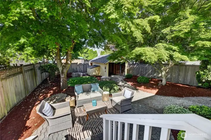 Enter backyard from kitchen