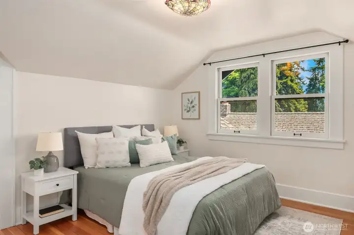 One of two upstairs bedrooms. One of two upstairs bedrooms.